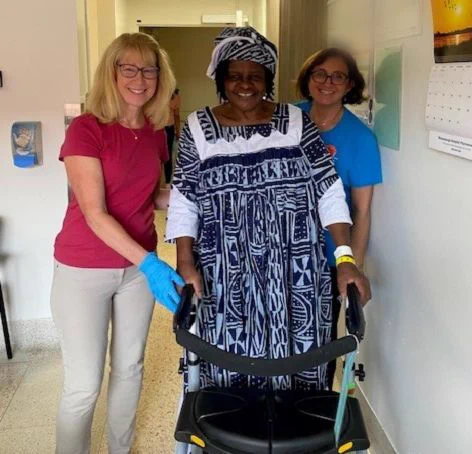 Patient Marie Temfack and THP health care workers