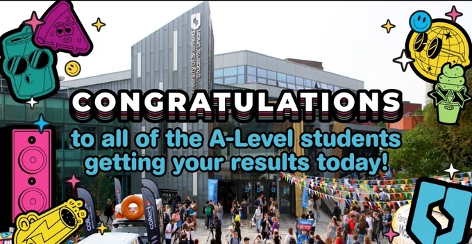 text reads Congratulations to all of the A Level Students getting your results today