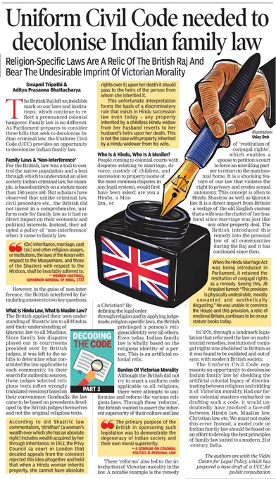 'Uniform Civil Code needed to decolonise Indian family law'