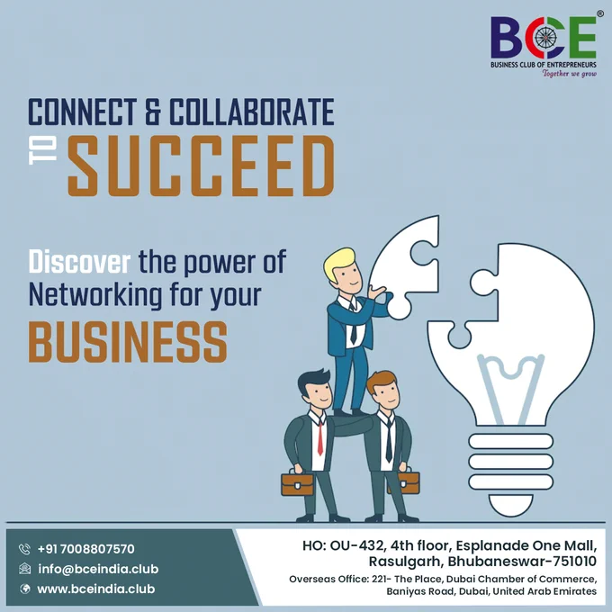 In the dynamic business world, success is often a result of meaningful connections and collaborative efforts. We are introducing BCE – India's pioneering business networking platform, designed to empower your business through the power of networking. Join BCE today and experience the game-changing benefits of strategic networking.

Contact us @  91 86372 83792//7008807570 or info@bceindia.club
Visit https://www.bceindia.club

#BCENetworking #CollaborateForSuccess #BusinessConnections #StrategicPartnerships #EmpowerYourBusiness #NetworkingClub #NetworkingPowerhouse #BusinessGrowth #BCE #InnovationThroughConnection  