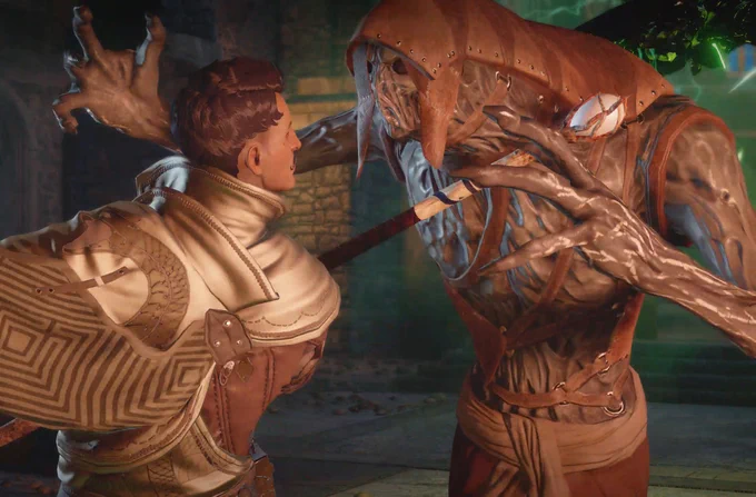 Dorian is engaged in combat with a Shade demon