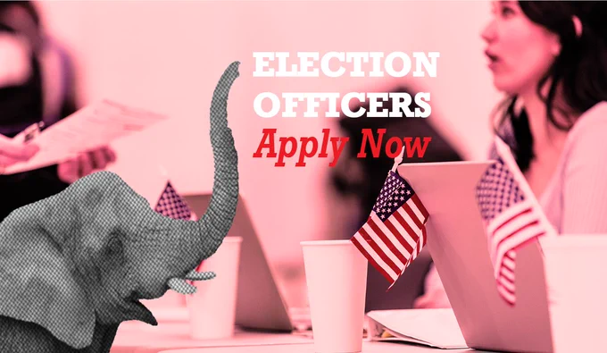 Graphic: Election Officers Apply Now
