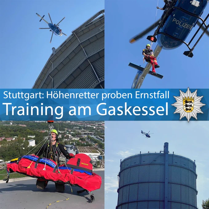 Höhenrettung am Gaskessel.
