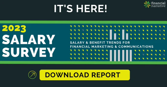 💡 Want to know your market worth? 📈 Enter our 2023 Salary Survey report! 💸 https://financialnarrative.org/events/53460
3 key highlights: 
✅ Regardless of the recessionary environment, salaries appear to be stabilizing across the board with some fluctuations emerging. Roughly 72% of respondents experienced a rise in their remuneration over the past year, and most anticipate a similar trend in the upcoming year.
✅ Aside from some notable industry layoffs, most Financial Narrative members reported a high level of stability in their current roles, and anticipate stable or increased teams and budgets in the coming year.
✅ We saw a significant difference in the wage increases given to people who worked fully remote vs. those who were in the office (all of the time or hybrid workers)

#2023SalarySurvey is packed with insights & data examining the distribution of salaries & benefits of financial marcomms leaders across the US, UK & Europe 👉 https://financialnarrative.org/events/53460
