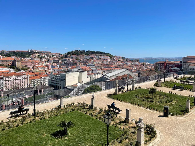 High up View of Lisbon from a park I stumbled across.