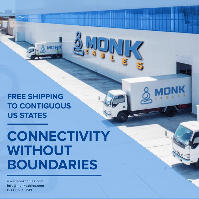 Free Shipping to all Contiguous US states from Monk Cables.