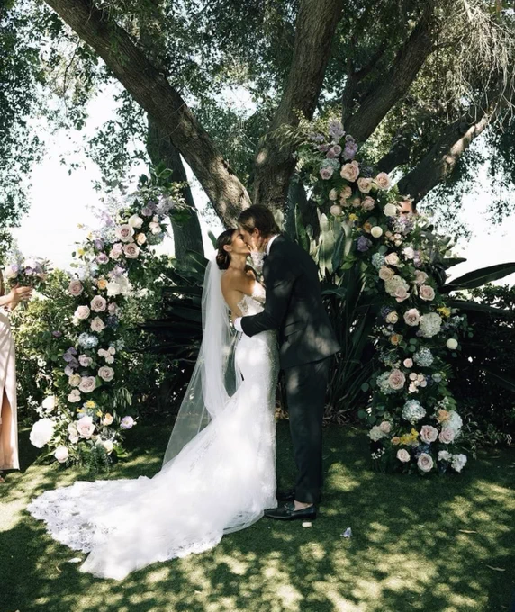 Kevin and Tara Rooney during their wedding this summer