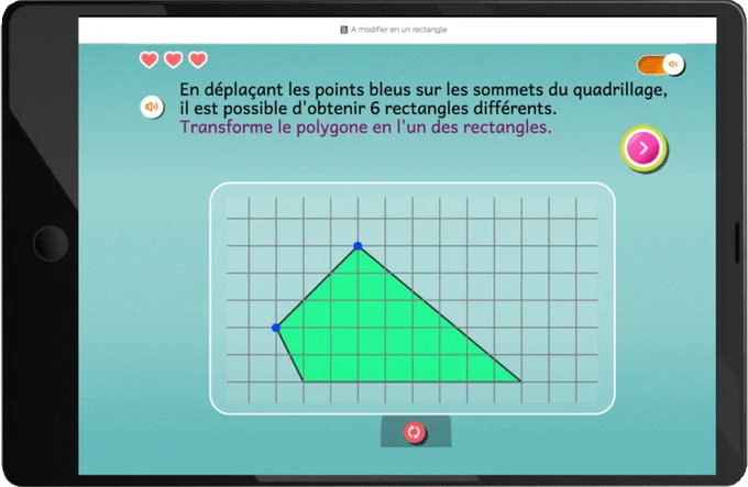 Activité Smart Enseigno "A modifier en un rectangle"