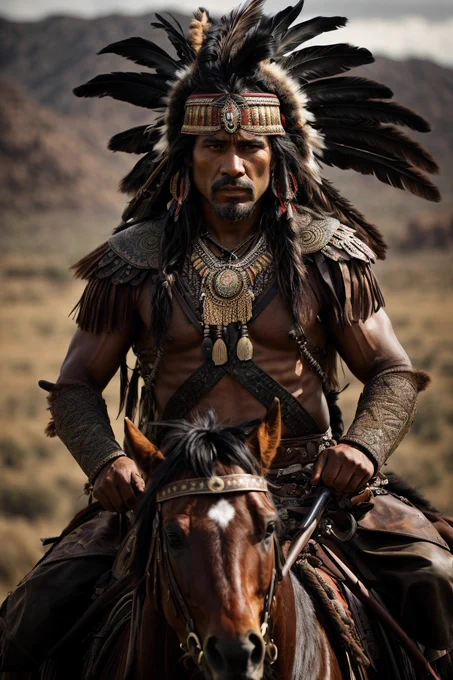 A Comanche warrior generated by AI