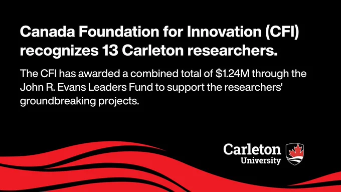 Social card reading: Canada Foundation for Innovation (CFI) recognizes 13 Carleton researchers. The CFI has awarded a combined total of $1.24M through the John R. Evans Leaders Fund to support the researchers' groundbreaking projects.