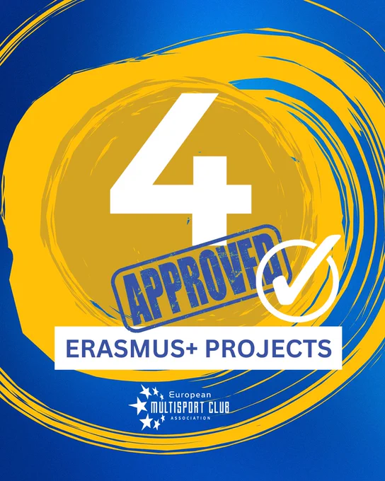 graphic with text - 4 approved Erasmus  projects