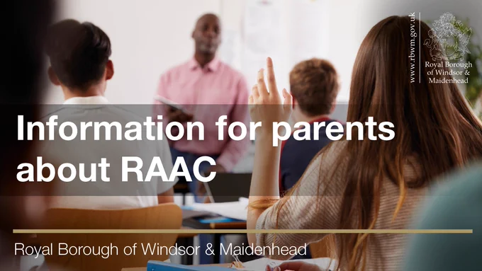 This images shows a teacher and pupils in a classroom. Information for parents about RAAC. 