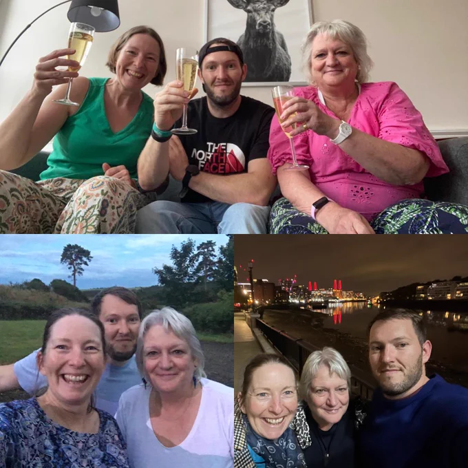 Eliot Rees, Alison Ledger, and Kim Walker at our two editorial retreats (bottom left and right) and celebrating the book being finalised (top).