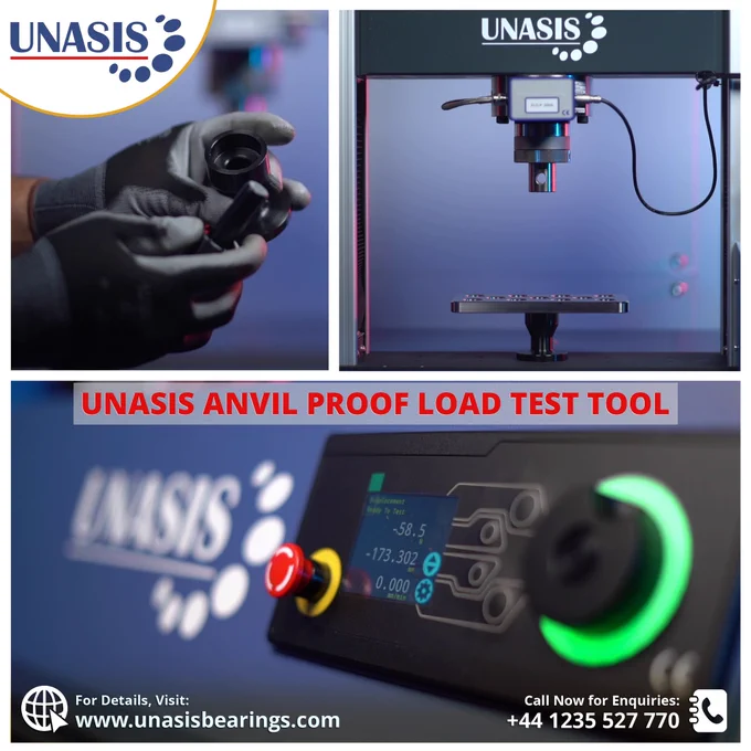 The precision UNASIS Anvil Proof Load Test Machine finely manages bearing loads and elevates high-volume aerospace bearing installation applications. For details & enquiries, please call  44 1235 527 770