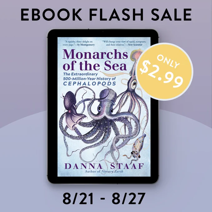 The cover of the book Monarchs of the Sea is shown on an e-reader, with the words EBOOK FLASH SALE 8/21-8/27. A yellow sticker says "Only $2.99."