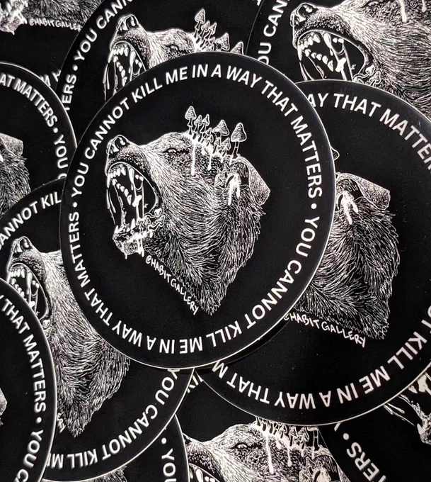 the previously mentioned design, but now as a pile of stickers