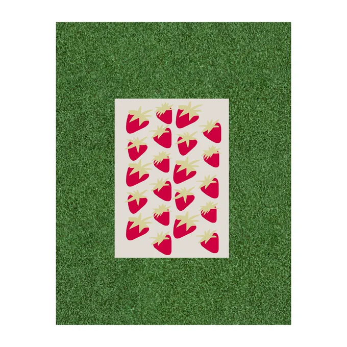 Isabel Diana, Strawberry Picking, 2023, Silkscreen (AstroTurf matte).