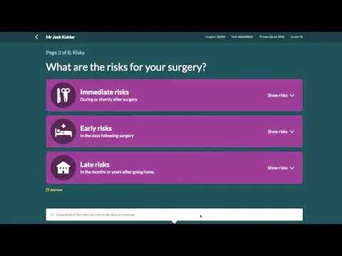 Sample of risk warnings for patients