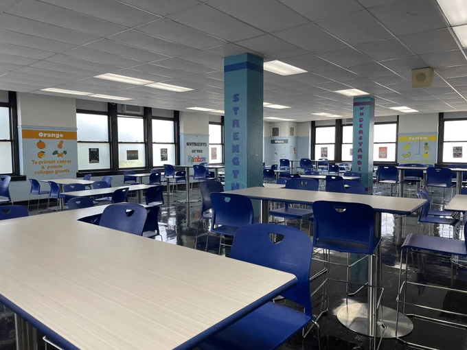 Tilden lunchroom with new furniture