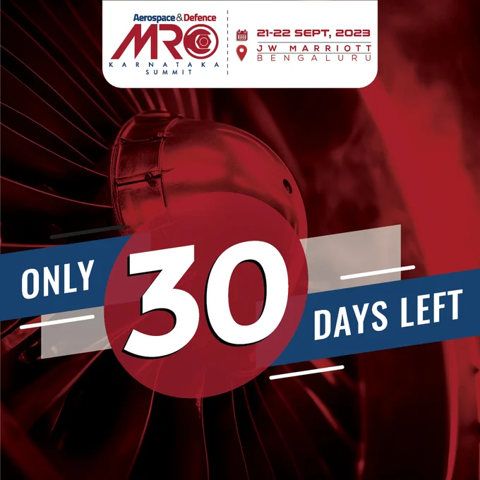 We begin our Countdown to MRO Karnataka Summit ‘23, where an exciting atmosphere awaits!
With just 30 days left until the nationwide MRO Karnataka event. 
Register here: https://mrosouthasia.com/karnataka/register/
#MROKarnataka #mro #mroevents #MROKA 