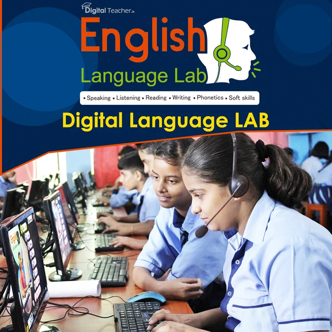 Digital Teacher English Digital Language Lab not only enhances vocabulary, but also focuses on the finer shades of language like grammar, pronunciation, intonation, modulation, phonetics, MTI and syllabic division. Learners learn without any fear or embarrassment which helps to build their confidence and proficiency in the language.