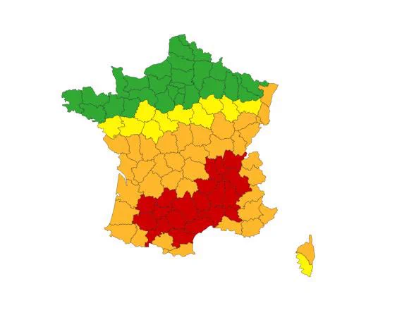 Carte des vigilances météorologiques