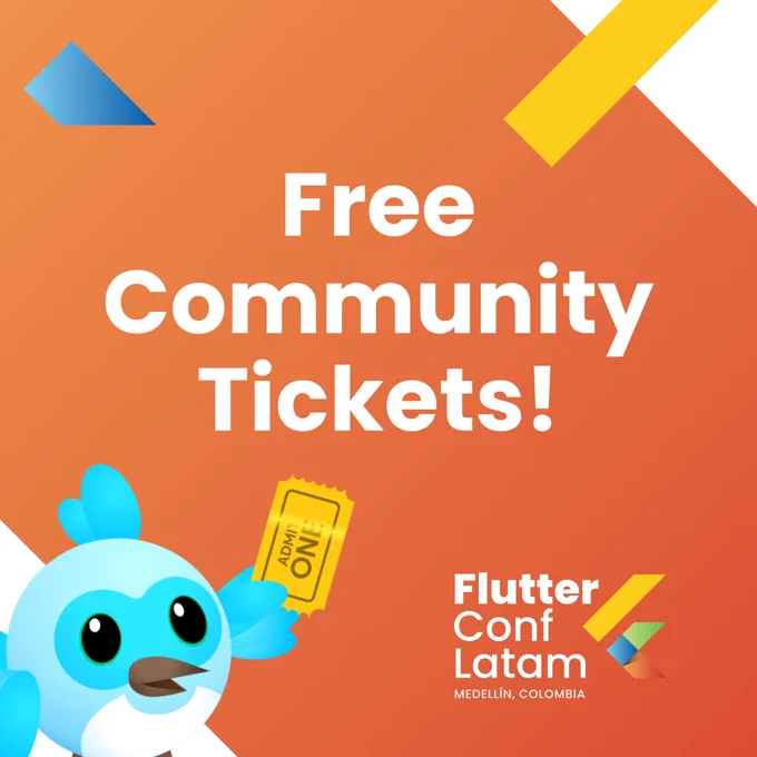 Entradas Gratis  para la comunidad a Flutter Conf LATAM