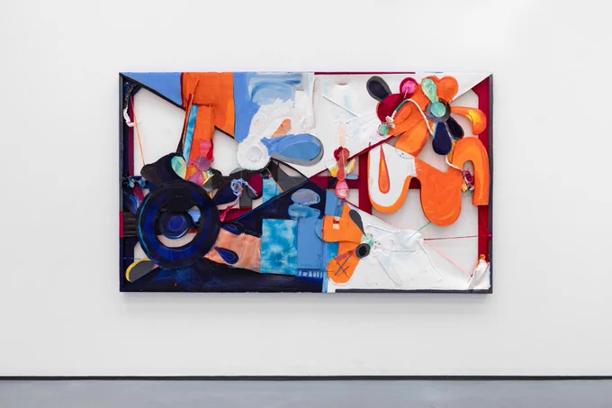 Rachel Eulena Williams
Color Accolades, 2023
Canvas, cotton, rope, nylon thread, wood, acrylic paint, screws on stretcher
152.4 x 259.8 x 5.08 cm
60 x 102 x 2 in
Photo: Patrick Jamieson
Courtesy of The Artist and The Modern Institute/Toby Webster Ltd