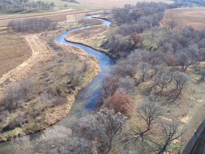 aerial view of a river