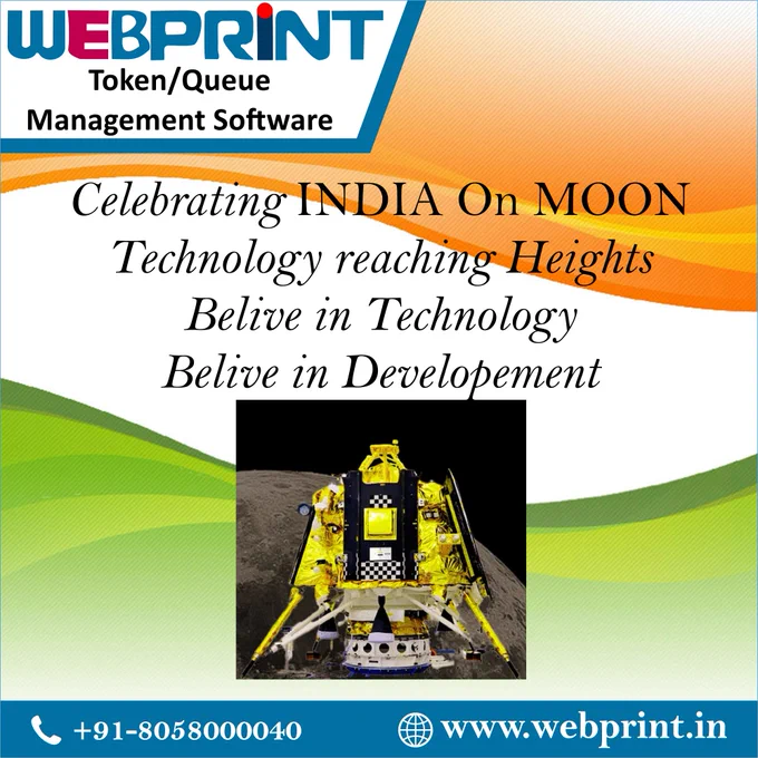 Webprint Queue/Token Management Software & Whole INDIA celebrating Chandrayaan 3 Landing success on moon. Proud to be INDIAN. Technology reaching heights believe in technology & believe in development. 
Do acquire new technology in every field why not start with Queue management software in your premises. Country is developing fast don't be behind be in front.
Time is Important Value it.

Webprint Queue Management Software
Contact Info:-
Website -www.webprint.in
Call - 8058000040, 8005833126
Email - webprint7@gmail.com
Webprint
Managed by SANGHTECH

#QMS #token #Queue #tokenmanagement #queuemanagement #tokenmanagementsystem #queuemanagementsystem #tokenmanagementsoftware #jaipurearthquake #earthquake #tokendisplay #tokendisplaysystem #india  #tokenmanager #queuemanager #hospital #doctors #revolution #sallon #bank #temples #besttokenmaneger #bestqueuemanager #besttokenmanagementsoftware #bestqueuemanagementsoftware #doctor #trending #ISRO  #jaipur #chandrayan3 
