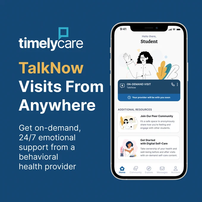 TalkNow visits from anywhere! Get on-demand emotional support from a behavioral health provider.