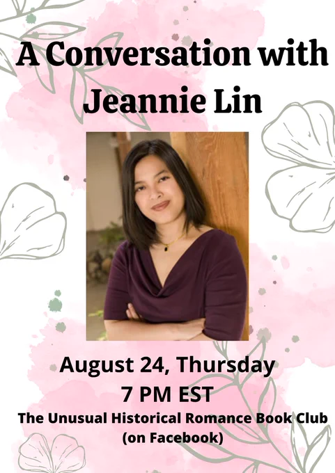 A Conversation with Jeannie Lin. August 24, Thursday, 7 PM EST. 