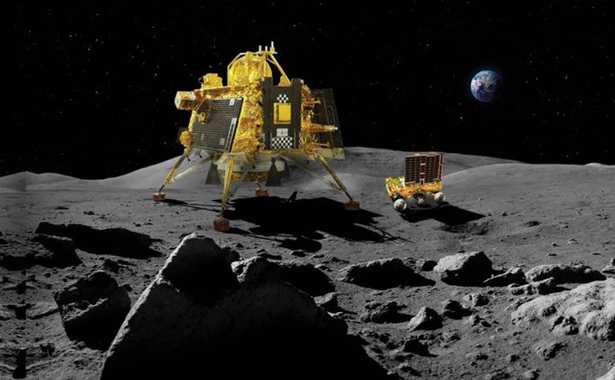 On 23 August 2023, the Indian Space Research Organisation landed its Chandrayaan-3 Lander Module on the surface of the Moon, seen here in this artist impression (pic: ISRO)