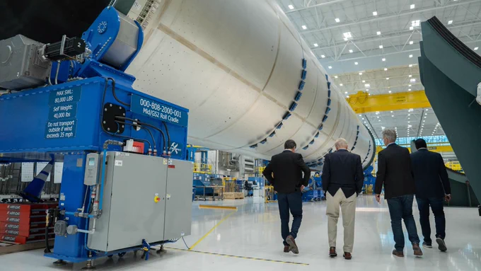 NASA Administrator Bill Nelson tours Blue Origin. 