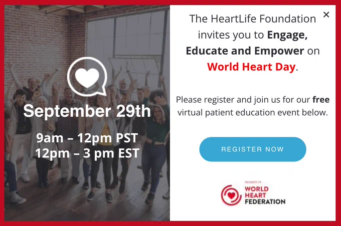 The HeartLife Foundation invited people with lived experience and their allies to join us for a free education event on World Heart Day - September 29th.