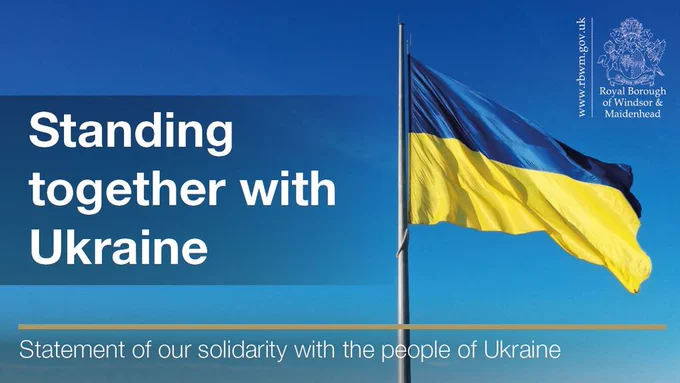 This image shows the Ukraine flag. Standing together with Ukraine