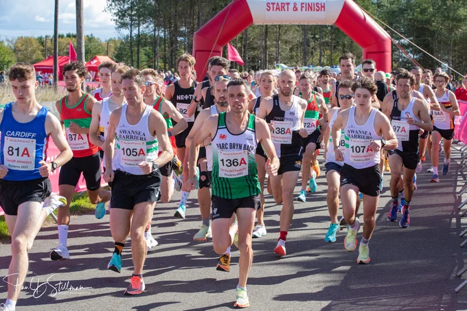Runners at the start of last year's Welsh Road Relays.