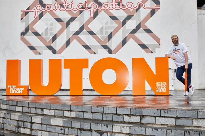 luton letters in orange