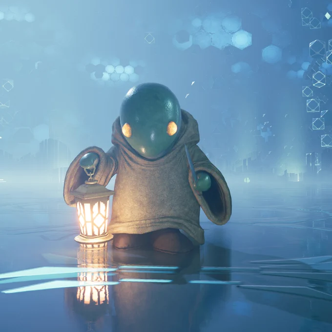 A Tonberry from Final Fantasy VII Remake is holding a lantern in one hand and a Chef's Knife in the other. It's looking ahead. Directly at you, in fact and... did it just move closer?