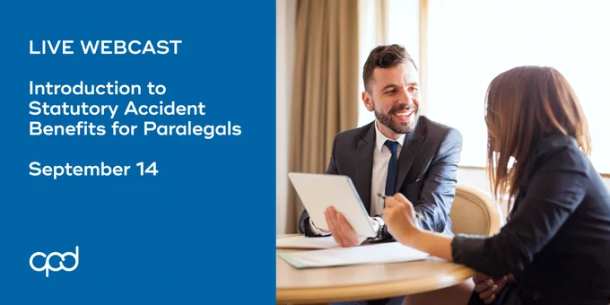 Introduction to Statutory Accident Benefits for Paralegals