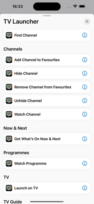 TV Launcher Shortcuts