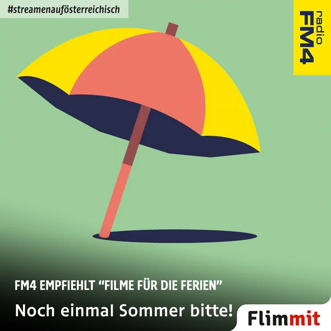 ein bunter Regenschirm mit einem Schatten