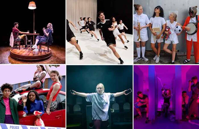 A grid of six production shots from The Stage's critics' top fringe picks