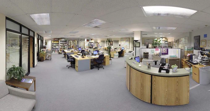 The filming set of the US tv show The Office