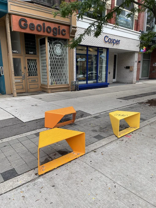Photo of colourful street furniture