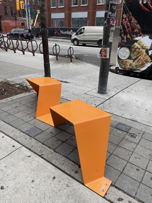 Photo of colourful street furniture
