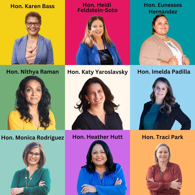 Photo of elected women in LA City Hall