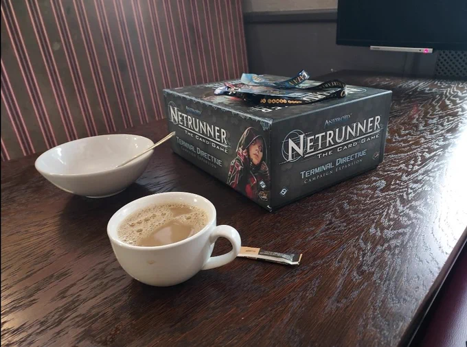 A photo of a netrunner box, "Terminal Directive"