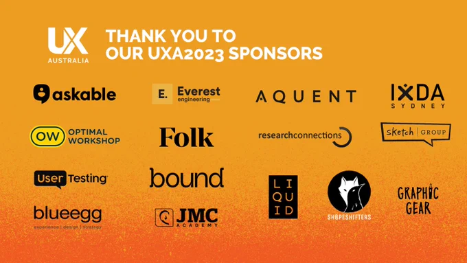Big thanks to our sponsors for lighting up UX Australia 2023!