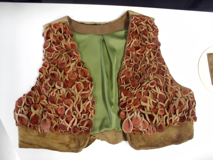 Art by Mari Koppanen - waistcoat made from amadou, a soft material obtained from the timber mushroom.